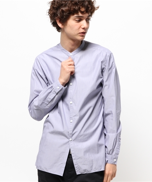 EDIFICE（エディフィス）の「◇トルファンコットンハケメ バンドカラーL/S（シャツ/ブラウス・メンズ・ブルー/ネイビー・44/46/50/48）」の12枚目の写真