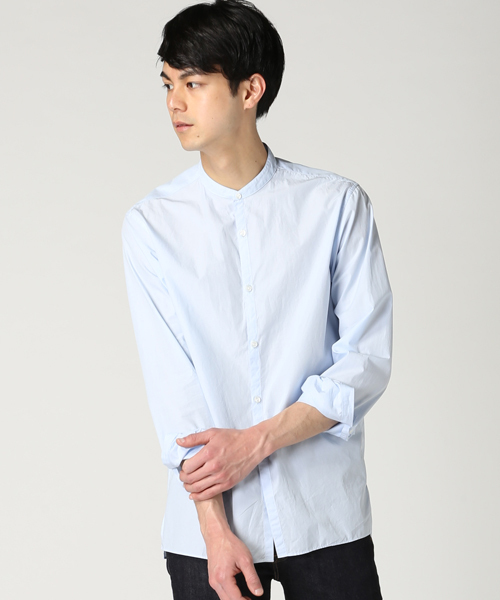 EDIFICE（エディフィス）の「◇トルファンコットンハケメ バンドカラーL/S（シャツ/ブラウス・メンズ・ブルー/ネイビー・44/46/50/48）」の17枚目の写真