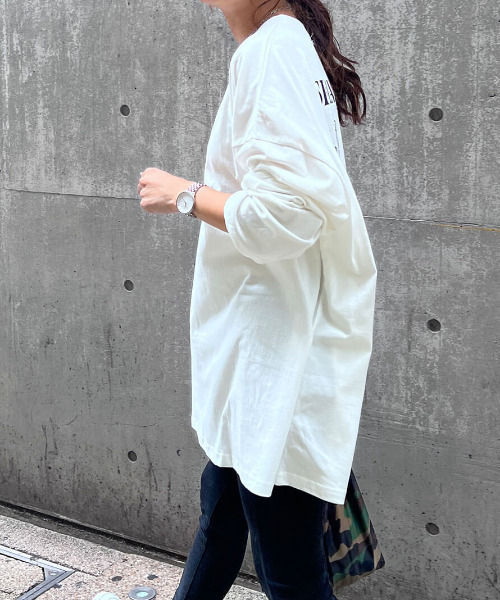 ISOOK(アイスー)の「Back print over long TEE / バックプリントオーバーロンT(chiica select)(Tシャツ/カットソー・レディース・ブラック/ホワイト・FREE)」の6枚目の写真