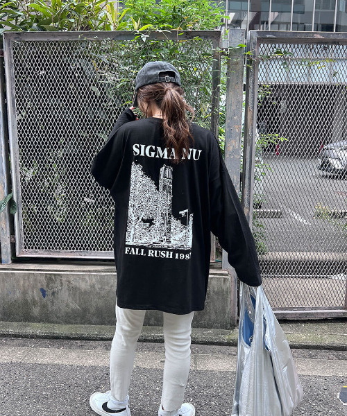 ISOOK(アイスー)の「Back print over long TEE / バックプリントオーバーロンT(chiica select)(Tシャツ/カットソー・レディース・ブラック/ホワイト・FREE)」の10枚目の写真