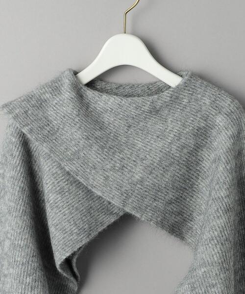 BEAUTY&YOUTH UNITED ARROWS(ビューティーアンドユースユナイテッドアローズ)の「ウール&モヘヤブレンド ショート ロングスリーブ ニット(ニット/セーター・レディース・ブラック/ダークグレー・FREE)」の5枚目の写真