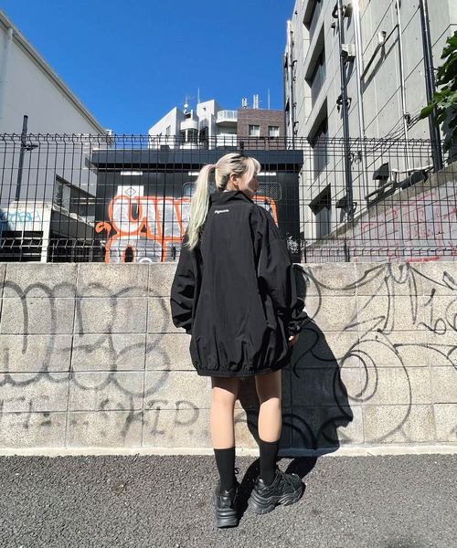 Figments（フィグメンツ）の「オーバートラックジャケット（ナイロンジャケット・レディース・ブラック/グリーン/パープル/サックスブルー/ネイビー/グレー・LARGE/X-LARGE）」の9枚目の写真