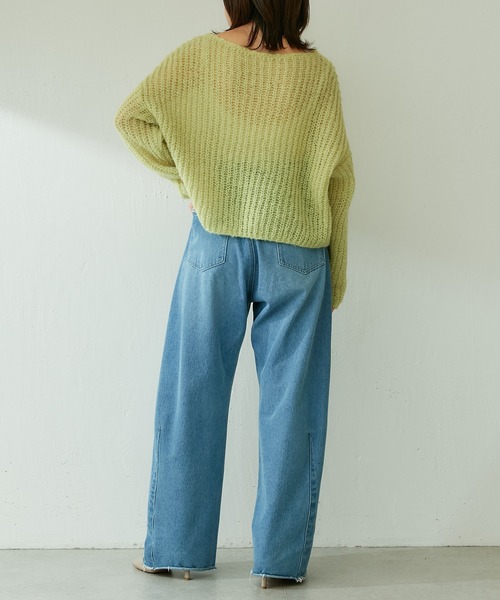 COLLAGE GALLARDAGALANTE(コラージュガリャルダガランテ)の「モヘアタッチニット(ニット/セーター・レディース・ライトグレー/ピンク/レモンイエロー・FREE)」の10枚目の写真