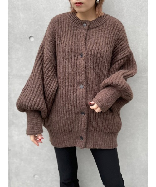 ENVYM（アンビー）の「２ＷＡＹオーバーニットカーデ（カーディガン/ボレロ・レディース・ブラウン/ネイビー/アイボリー・FREE）」の4枚目の写真