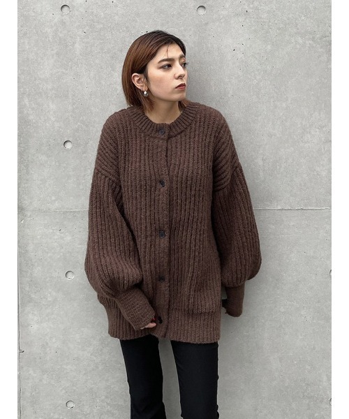 ENVYM（アンビー）の「２ＷＡＹオーバーニットカーデ（カーディガン/ボレロ・レディース・ブラウン/ネイビー/アイボリー・FREE）」の18枚目の写真