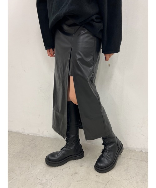 PHILLY（フィリー）の「フロントスリットロングスカート（スカート・レディース・ブラック/ブラック系その他・FREE）」の3枚目の写真