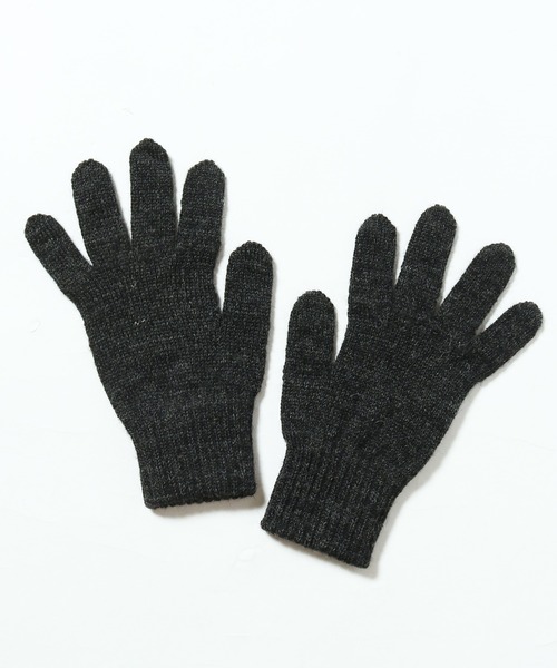 Black Sheep(ブラックシープ)の「Black Sheep/ブラックシープ KNIT GLOVE ニットグローブ(手袋・メンズ・チャコール・ONE SIZE)」の6枚目の写真