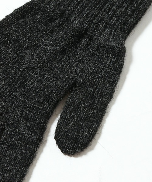 Black Sheep(ブラックシープ)の「Black Sheep/ブラックシープ KNIT GLOVE ニットグローブ(手袋・メンズ・チャコール・ONE SIZE)」の4枚目の写真