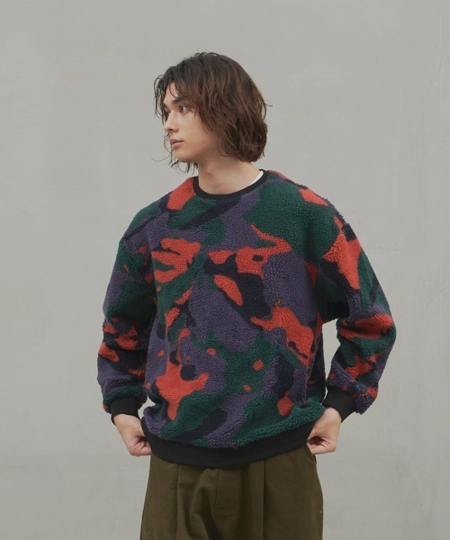 JUGLANS(ユグランス)の「【Revo.】総柄ジャガードボア/クルーネックスウェット(その他トップス・メンズ・ベージュ/ネイビー/グリーン・M/L)」の6枚目の写真