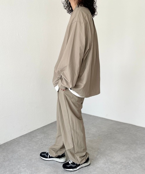 natto（ナット）の「【ユニセックスアイテム】loose silhouette nylon pants / "シーズンレスアイテム" ルーズシルエットナイロンパンツ（その他パンツ・メンズ・ブラック/ベージュ/グレー・FREE）」の12枚目の写真