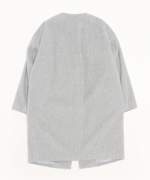 A.N.L（エーエヌエル　レーベル）の「A.N.L ウールＶネックコート（ノーカラージャケット・レディース・ブラック/オフホワイト/グレー・38）」の4枚目の写真