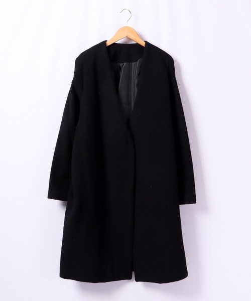 A.N.L（エーエヌエル　レーベル）の「A.N.L ウールＶネックコート（ノーカラージャケット・レディース・ブラック/オフホワイト/グレー・38）」の19枚目の写真