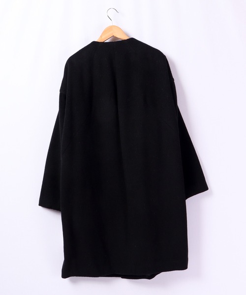 A.N.L（エーエヌエル　レーベル）の「A.N.L ウールＶネックコート（ノーカラージャケット・レディース・ブラック/オフホワイト/グレー・38）」の20枚目の写真