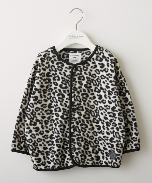 CIAOPANIC TYPY(チャオパニックティピー)の「【KIDS】レオパードフリーススナップカーデガン(カーディガン/ボレロ・キッズ・サンドベージュ/アイボリー・S/M/L/XL/XXL)」の5枚目の写真