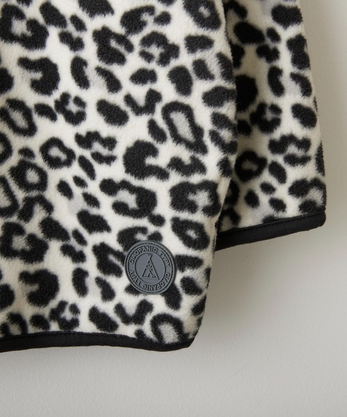 CIAOPANIC TYPY(チャオパニックティピー)の「【KIDS】レオパードフリーススナップカーデガン(カーディガン/ボレロ・キッズ・サンドベージュ/アイボリー・S/M/L/XL/XXL)」の4枚目の写真