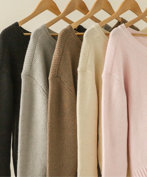 AMELY(エミリー)の「≪ミクエリ×AMELYコラボ≫前後2Wayラウンドニット(ニット/セーター・レディース・ブラック/ブラウン/グレー/ピンク/アイボリー・フリー)」の14枚目の写真