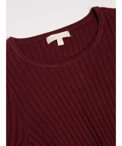 Guess（ゲス）の「Rib Pleated Paige Sweater Dress（ワンピース・レディース・ボルドー・SMALL/MEDIUM/X-SMALL）」の3枚目の写真