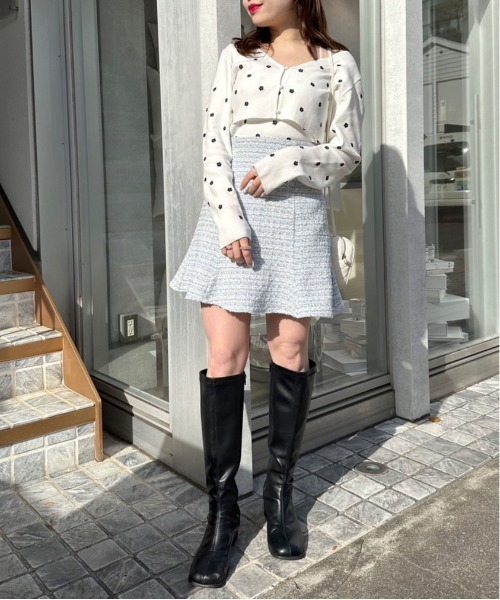 OLIVE des OLIVE（オリーブデオリーブ）の「花刺繍カーディガン（カーディガン/ボレロ・レディース・オフホワイト/サックスブルー/ブラック・FREE）」の11枚目の写真