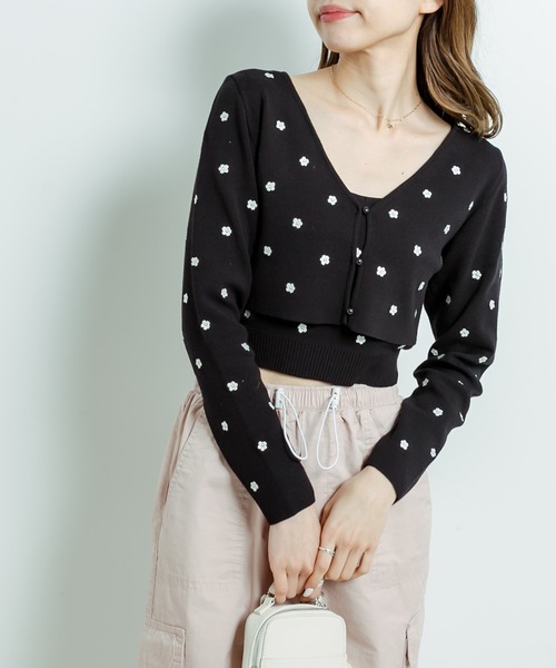 OLIVE des OLIVE（オリーブデオリーブ）の「花刺繍カーディガン（カーディガン/ボレロ・レディース・オフホワイト/サックスブルー/ブラック・FREE）」の15枚目の写真