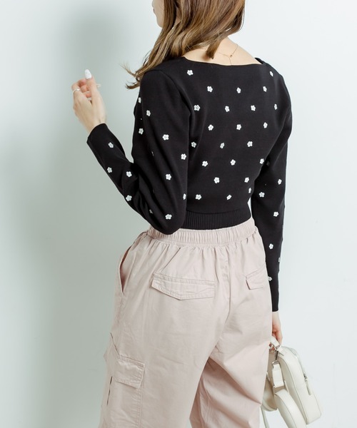 OLIVE des OLIVE（オリーブデオリーブ）の「花刺繍カーディガン（カーディガン/ボレロ・レディース・オフホワイト/サックスブルー/ブラック・FREE）」の17枚目の写真