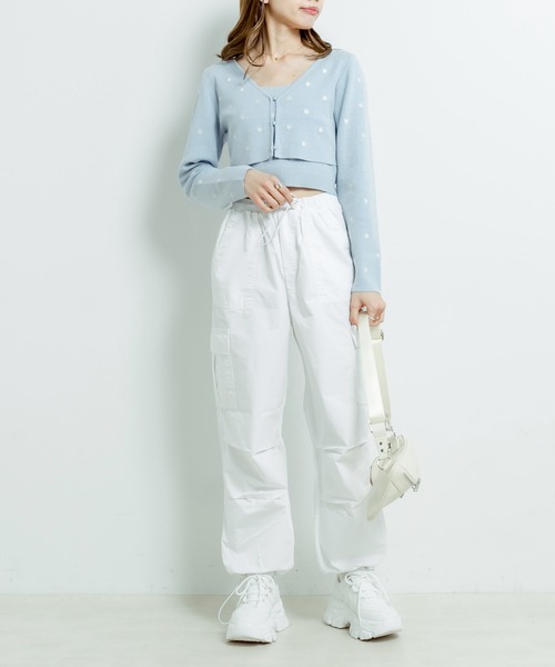 OLIVE des OLIVE（オリーブデオリーブ）の「花刺繍カーディガン（カーディガン/ボレロ・レディース・オフホワイト/サックスブルー/ブラック・FREE）」の19枚目の写真