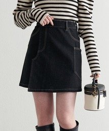 Chico | 【2023SS】ラップデニム台形ミニスカート(デニムスカート)