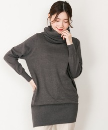 atONE ゆるっとタートルネックチュニックセーター 5L展開で大きいサイズ・ワイドサイズ対応