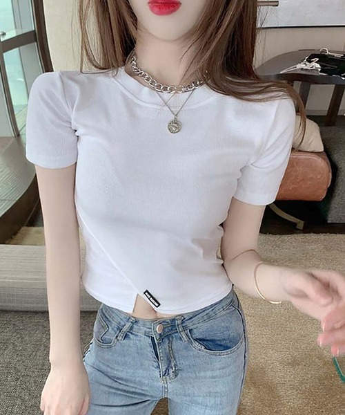 Girly Doll（ガーリードール）の「イレギュラーヘムTシャツ（Tシャツ/カットソー・レディース・ホワイト/ブラック・S/L/M）」の13枚目の写真