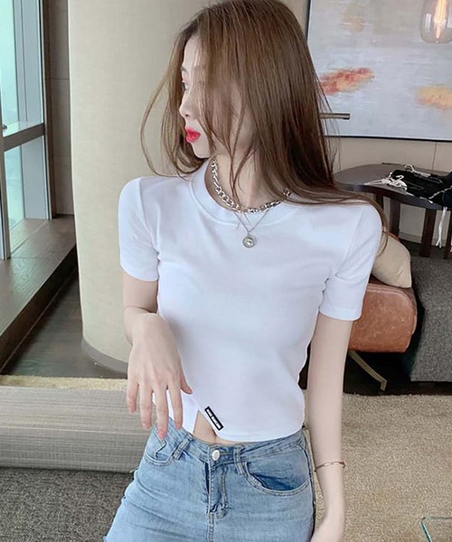 Girly Doll（ガーリードール）の「イレギュラーヘムTシャツ（Tシャツ/カットソー・レディース・ホワイト/ブラック・S/L/M）」の10枚目の写真