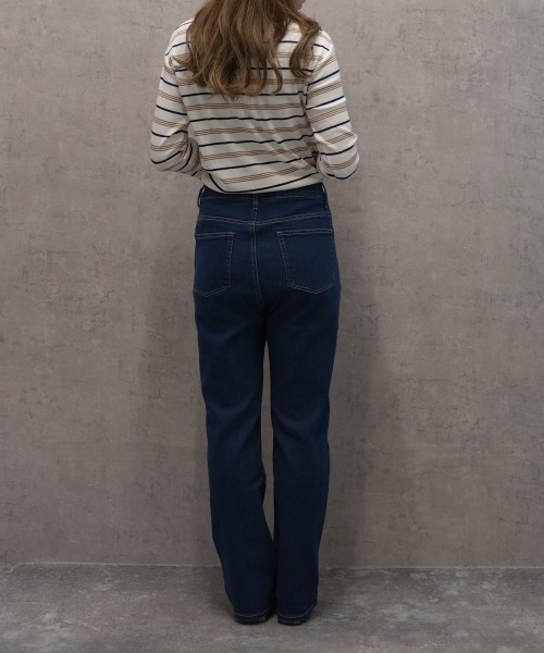 SELECT LEVERY(セレクトリベリー)の「柔らかレーヨンストレッチストレートデニムパンツ(デニムパンツ・レディース・ネイビー/ワンウォッシュ/ブルー・SMALL/X-LARGE/MEDIUM/LARGE)」の12枚目の写真