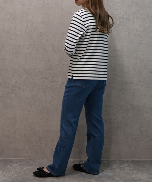 SELECT LEVERY(セレクトリベリー)の「柔らかレーヨンストレッチストレートデニムパンツ(デニムパンツ・レディース・ネイビー/ワンウォッシュ/ブルー・SMALL/X-LARGE/MEDIUM/LARGE)」の7枚目の写真