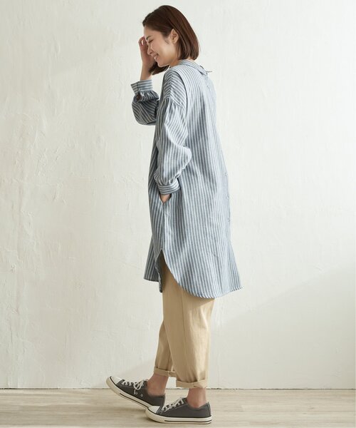 LBC（エルビーシー）の「ストライプ3WAYワンピース（シャツワンピース・レディース・ネイビー/ホワイト/ベージュ・L/M）」の13枚目の写真