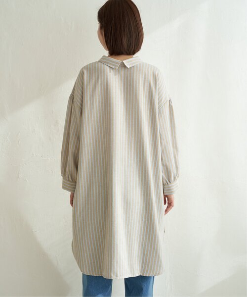 LBC（エルビーシー）の「ストライプ3WAYワンピース（シャツワンピース・レディース・ネイビー/ホワイト/ベージュ・L/M）」の5枚目の写真