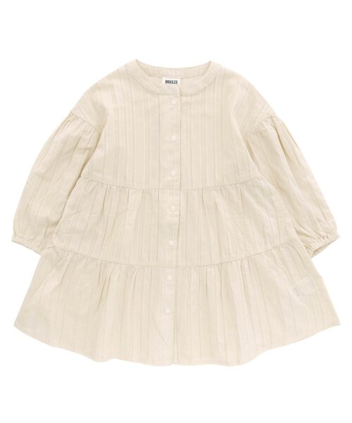 BREEZE（ブリーズ）の「ティアードシャツワンピ（ワンピース・キッズ・ブルー/ピンク/オフホワイト・80/120/100/130/140/110/90）」の2枚目の写真