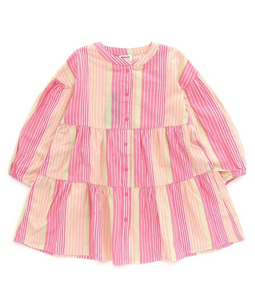 BREEZE（ブリーズ）の「ティアードシャツワンピ（ワンピース・キッズ・ブルー/ピンク/オフホワイト・80/120/100/130/140/110/90）」の6枚目の写真