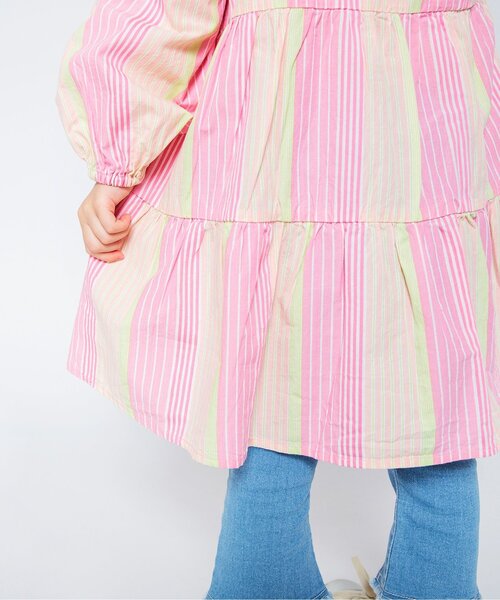 BREEZE（ブリーズ）の「ティアードシャツワンピ（ワンピース・キッズ・ブルー/ピンク/オフホワイト・80/120/100/130/140/110/90）」の11枚目の写真
