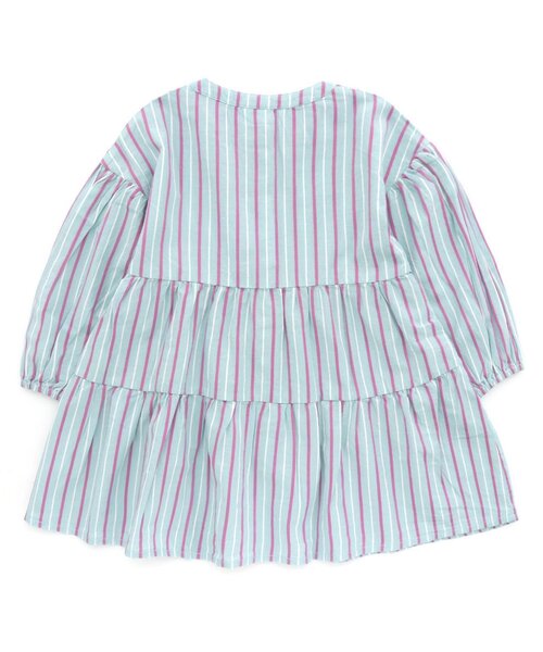 BREEZE（ブリーズ）の「ティアードシャツワンピ（ワンピース・キッズ・ブルー/ピンク/オフホワイト・80/120/100/130/140/110/90）」の5枚目の写真