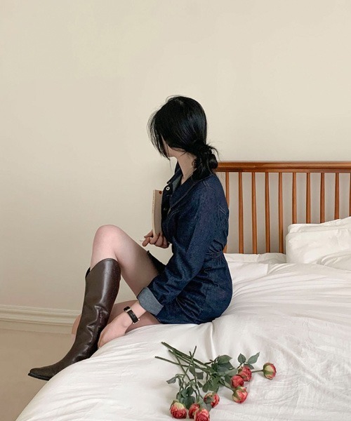 BEIDELLI（ベイデリー）の「[BELLIDE MADE] ウエストバンディングデニムワンピース（ワンピース・レディース・ブラック/ブルー/ブルー系その他/ブラック系その他・FREE）」の13枚目の写真