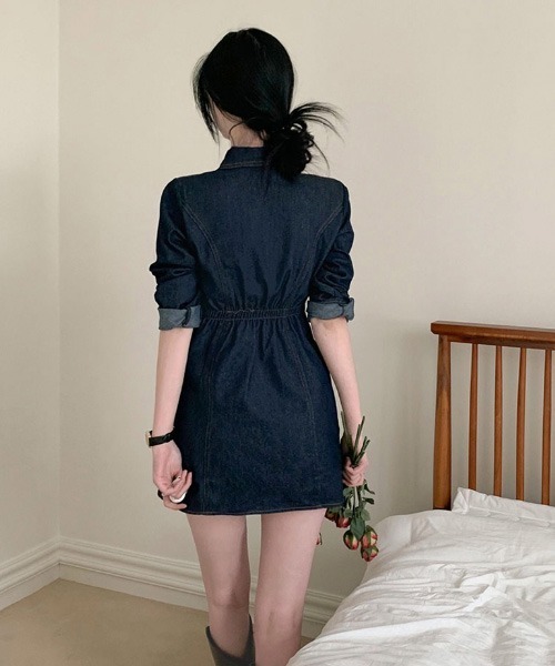 BEIDELLI（ベイデリー）の「[BELLIDE MADE] ウエストバンディングデニムワンピース（ワンピース・レディース・ブラック/ブルー/ブルー系その他/ブラック系その他・FREE）」の11枚目の写真