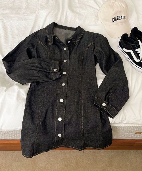 BEIDELLI（ベイデリー）の「[BELLIDE MADE] ウエストバンディングデニムワンピース（ワンピース・レディース・ブラック/ブルー/ブルー系その他/ブラック系その他・FREE）」の22枚目の写真