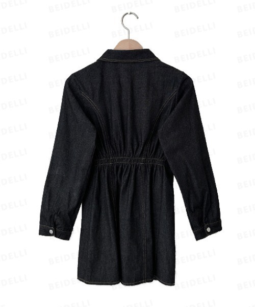 BEIDELLI（ベイデリー）の「[BELLIDE MADE] ウエストバンディングデニムワンピース（ワンピース・レディース・ブラック/ブルー/ブルー系その他/ブラック系その他・FREE）」の10枚目の写真