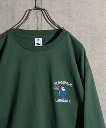 【1】〔Red Cap Girl/レッドキャップガール〕ヘビーウェイト天竺 バックプリント/ワンポイント刺繍 ルーズサイズ L/S T-Shrit