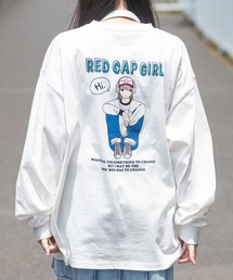 【a-r】〔Red Cap Girl/レッドキャップガール〕ヘビーウェイト天竺 バックプリント/ワンポイント刺繍 ルーズサイズ L/S T-Shrit