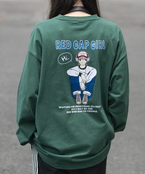 Red Cap Girl（レッドキャプガール）の「【a-r】〔Red Cap Girl/レッドキャップガール〕ヘビーウェイト天竺 バックプリント/ワンポイント刺繍 ルーズサイズ L/S T-Shrit（Tシャツ/カットソー・メンズ・ブラック/ブルー/ホワイト/グリーン/グリーン系その他/グリーン系その他2/ブラック系その他2/ホワイト系その他2/ホワイト系その他/ブラック系その他/グレー系その他2/グレー系その他/グリーン系/ブラック系1/ホワイト系1/グレー系その他4/グレー系その他3/ブラック系その他4/ホワイト系その他4/ホワイト系その他3/ブラック系その他3/ダークグレー/ダークパープル/グレー系1・MEDIUM/LARGE/X-LARGE）」の20枚目の写真