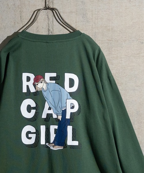 Red Cap Girl（レッドキャプガール）の「【a-r】〔Red Cap Girl/レッドキャップガール〕ヘビーウェイト天竺 バックプリント/ワンポイント刺繍 ルーズサイズ L/S T-Shrit（Tシャツ/カットソー・メンズ・ブラック/ブルー/ホワイト/グリーン/グリーン系その他/グリーン系その他2/ブラック系その他2/ホワイト系その他2/ホワイト系その他/ブラック系その他/グレー系その他2/グレー系その他/グリーン系/ブラック系1/ホワイト系1/グレー系その他4/グレー系その他3/ブラック系その他4/ホワイト系その他4/ホワイト系その他3/ブラック系その他3/ダークグレー/ダークパープル/グレー系1・MEDIUM/LARGE/X-LARGE）」の19枚目の写真