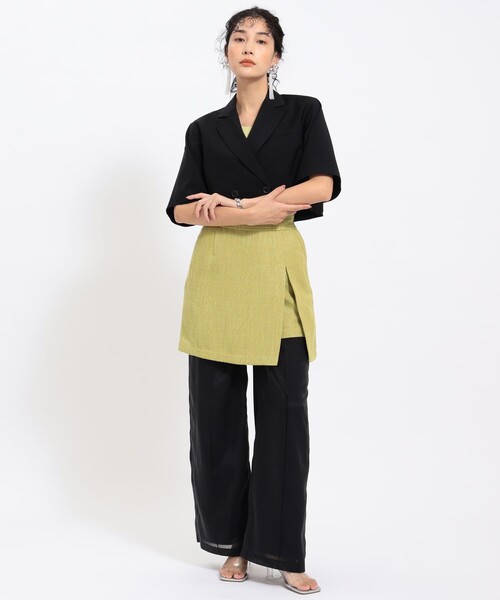 Ray BEAMS(レイビームス)の「Ray BEAMS / オーガンジー ワイド パンツ(その他パンツ・レディース・ブラック/グレー・0/1)」の18枚目の写真