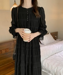 ティアードシフォンワンピース