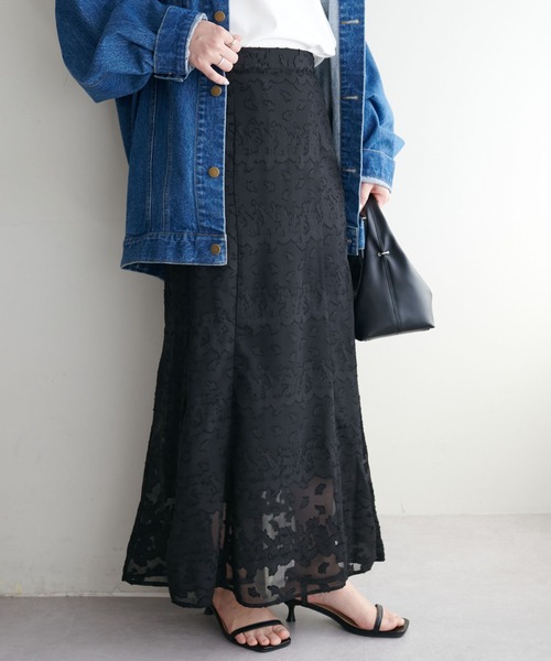DISCOAT（ディスコート）の「生地ジャガードマーメイドスカート（スカート・レディース・ブラック/アイボリー・FREE）」の12枚目の写真