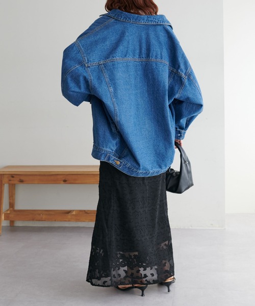 DISCOAT（ディスコート）の「生地ジャガードマーメイドスカート（スカート・レディース・ブラック/アイボリー・FREE）」の4枚目の写真