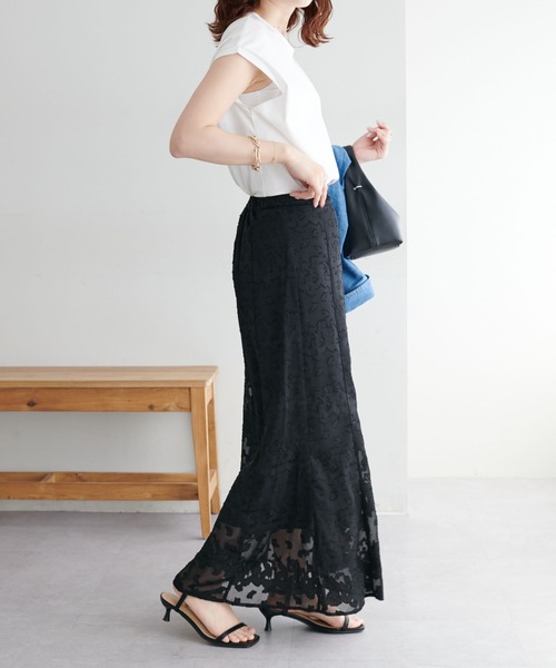 DISCOAT（ディスコート）の「生地ジャガードマーメイドスカート（スカート・レディース・ブラック/アイボリー・FREE）」の15枚目の写真